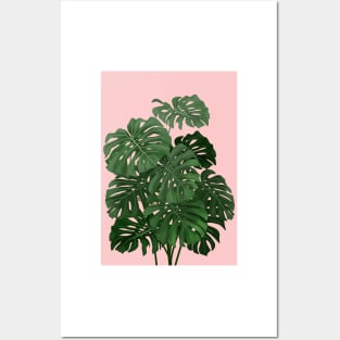 Modern House plant in pink 3, Abstract Plant Art Posters and Art